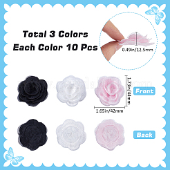 30 шт. 3 стиля 3D цветок розы полиэстер компьютеризированная вышивка орнамент аксессуары&nbsp;FIND-GF0006-03A