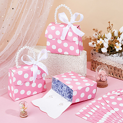 Прямоугольные бумажные подарочные пакеты с ручкой из искусственного жемчуга&nbsp;CON-WH0110-019B