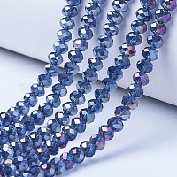 Стеклянные бусины с гальваническим покрытием &nbsp;EGLA-A034-T4mm-B03