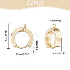 12 шт. фурнитура для сережек-колец Huggie Hoop из нержавеющей стали 201&nbsp;STAS-UN0043-22