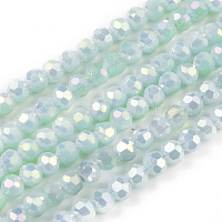 Граненые (32 грань) круглые нити стеклянных бусин с гальваническим покрытием&nbsp;EGLA-J130-FR17