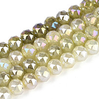 Антикоррозийные гальванические стеклянные бусины&nbsp;GLAA-N064-8mm-12