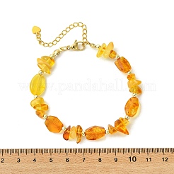 Браслеты из натурального янтаря и немагнитного синтетического гематита для женщин.&nbsp;BJEW-JB13744