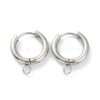 Фурнитура для сережек-колец Huggie Hoop из нержавеющей стали 201&nbsp;STAS-P283-01B-P