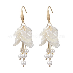 Серьги-подвески из латунного жемчуга «Петалин» EJEW-TA00776