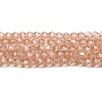 Прозрачные стеклянные бусины гальваническим пряди&nbsp;GLAA-F029-4mm-C15