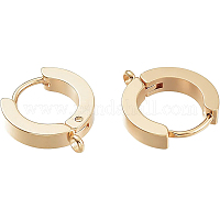 10 шт. фурнитура для сережек-колец Huggie Hoop из нержавеющей стали 201&nbsp;STAS-BC0002-45