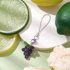 Подвески из винограда и натурального аметиста HJEW-JM02161