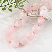 Натуральные самородки розового кварца бусины ожерелья для женщин мужчин&nbsp;NJEW-K388-01A