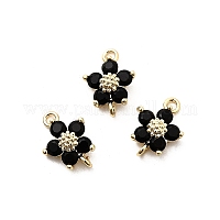Подвески-подвески-цветочки из латуни с кубическим цирконием&nbsp;KK-H089-34G-03