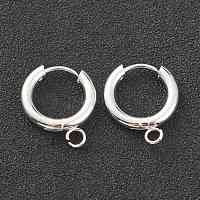 201 фурнитура для сережек-колец Huggie Hoop из нержавеющей стали&nbsp;STAS-P283-01B-S