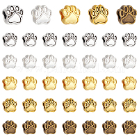 50 шт. 5 цвета в тибетском стиле из цинкового сплава с отпечатками собачьих лап европейские бусины&nbsp;MPDL-UN0001-02