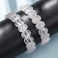 Эластичные браслеты из натуральных кварцевых кристаллов с гранеными бусинами для женщин&nbsp;BJEW-K251-07T