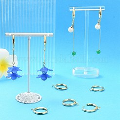 10 шт. фурнитура для сережек-колец Huggie Hoop из нержавеющей стали 201&nbsp;STAS-SZ0003-21B