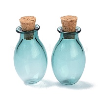 Овальные стеклянные пробковые бутылки орнамент&nbsp;AJEW-O032-03G