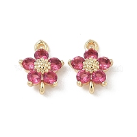 Подвески-подвески-цветочки из латуни с кубическим цирконием&nbsp;KK-H089-34G-05