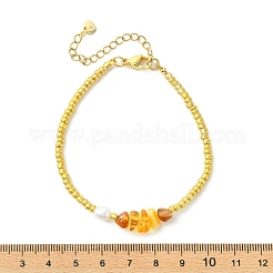 Эластичные браслеты для женщин из натурального янтаря&nbsp;BJEW-JB13829