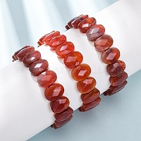 Браслеты из окрашенных и подвергнутых термической обработке натуральных граненых бусин из сердолика для женщин.&nbsp;BJEW-K251-07O
