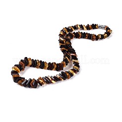 Ожерелья из натурального янтаря с квадратными градуированными бусинами&nbsp;NJEW-T019-01