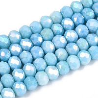 Антикоррозийные гальванические стеклянные бусины рондель&nbsp;EGLA-T021-4mm-17-09