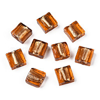 Бусины ручной работы бусины серебряной фольгой&nbsp;FOIL-S006-12x12mm-03