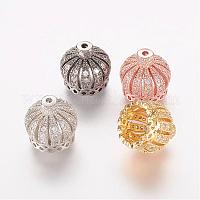 Латунные микро проложить кубического циркония бусы&nbsp;ZIRC-K063-14