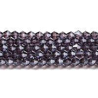 Прозрачные стеклянные бусины гальваническим пряди&nbsp;GLAA-F029-4mm-C04