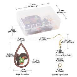 Набор для изготовления сережек в форме слезы на день благодарения своими руками WOOD-FS0001-07