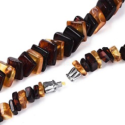 Ожерелья из натурального янтаря с квадратными градуированными бусинами&nbsp;NJEW-T019-01