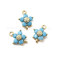 Подвески-подвески-цветочки из латуни с кубическим цирконием&nbsp;X-KK-H089-34G-04
