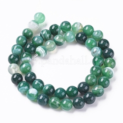 Натуральный полосатый агат / полосатый агат&nbsp;X1-G-G582-6mm-58