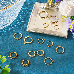 14 шт. 7 стиля фурнитуры для сережек-колец Huggie Hoop из нержавеющей стали 201/316&nbsp;STAS-TA0005-50