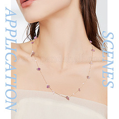 3 м наборы для изготовления ожерелья из кусочков натурального аметиста и АБС-пластика с имитацией жемчуга&nbsp;CHC-TA0001-30D