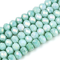 Антикоррозийные гальванические стеклянные бусины рондель&nbsp;EGLA-T021-4mm-17-07