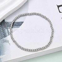 Латунные круглые браслеты из бисера для мужчин и женщин&nbsp;BJEW-B148-05A-P