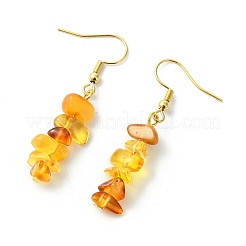 Серьги-подвески из натурального янтаря&nbsp;EJEW-JE07018