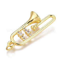 Латунные микропаве прозрачные подвески с фианитом ZIRC-Z008-37G