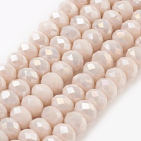 Стеклянные бусины с гальваническим покрытием &nbsp;GLAA-K027-FR-B02