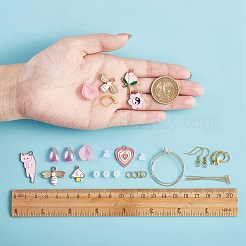 Наборы для изготовления розовых сережек своими руками&nbsp;DIY-SZ0008-71