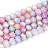 Антикоррозийные гальванические стеклянные бусины рондель&nbsp;EGLA-T021-4mm-17-11