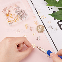 60 шт. 6 шт. фурнитура для сережек-гвоздиков из нержавеющей стали 201 STAS-DC0010-27