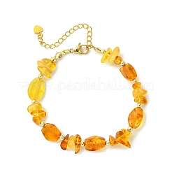 Браслеты из натурального янтаря и немагнитного синтетического гематита для женщин.&nbsp;BJEW-JB13744