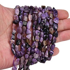 Естественно чароитовыми бисер пряди X-G-S301-13-01