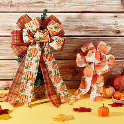 4 шт. 2 стиля тыквенный узор полиэстер бант дисплей украшение DIY-CA0004-37