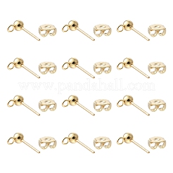 40 шт. фурнитура для сережек-гвоздиков из нержавеющей стали 304 STAS-FS0001-76G