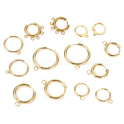 14 шт. 7 стиля фурнитуры для сережек-колец Huggie Hoop из нержавеющей стали 201/316&nbsp;STAS-TA0005-50