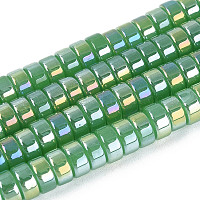 Цвет AB покрытием имитацией нефрита бисер пряди&nbsp;GLAA-T026-3x6mm-J03