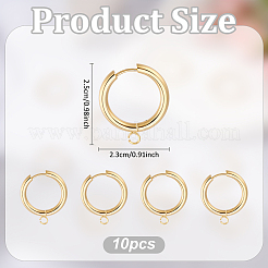 10 шт. фурнитура для сережек-колец Huggie Hoop из нержавеющей стали 201&nbsp;STAS-ME0001-10