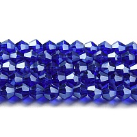 Прозрачные стеклянные бусины гальваническим пряди&nbsp;GLAA-F029-4mm-C06