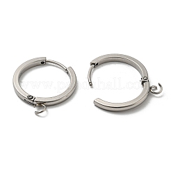 Фурнитура для сережек-колец huggie hoop из нержавеющей стали 201&nbsp;STAS-A167-01H-P